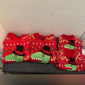 Family matching Christmas Dinosaur Sweaters